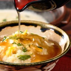 お鍋の最後に糒で雑炊をどうぞ!糒で作った雑炊